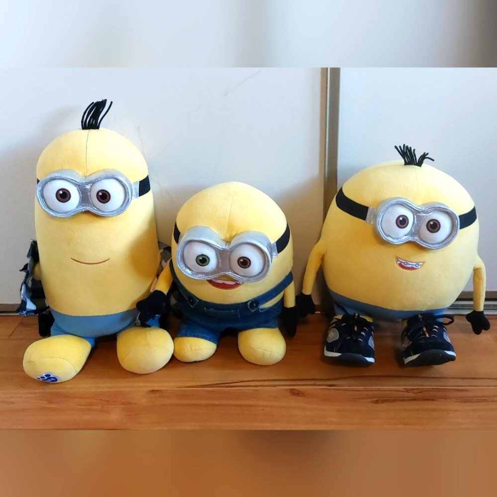 Large "Build A Bear" Minion Plush Toys X 3